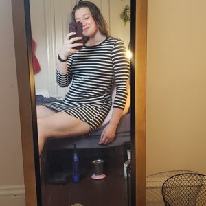 Flirty, striped, spring dress